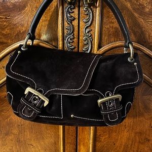 Karl Mannise, made in Italy. Pink and Brown Suede Purse